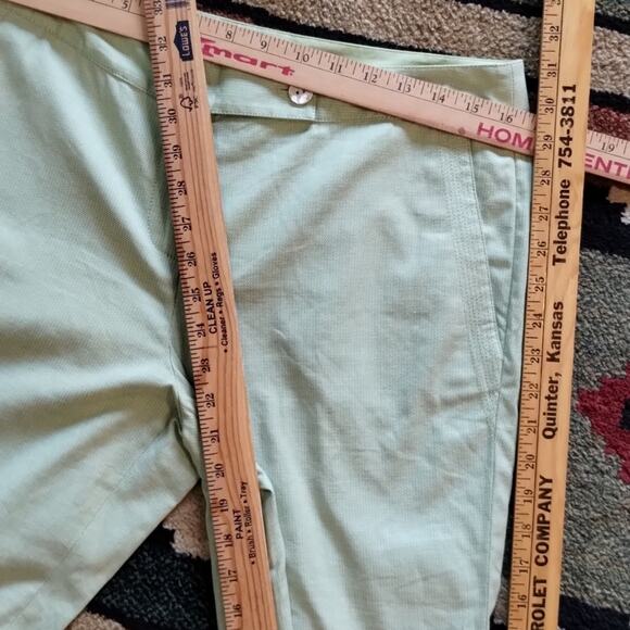 Tommy Bahama NEW Cotton Stretch Pastel Green Pocketed  Cropped Capri Pants 10 - Picture 6 of 12
